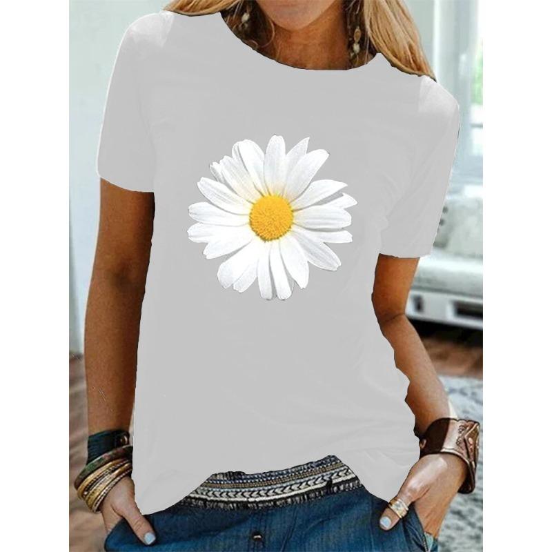 Bequemes, lässig-elegantes Damen-T-Shirt mit Rundhalsausschnitt und kurzen Ärmeln