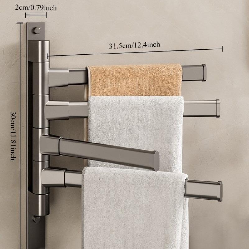 

1PC bathroom rotating towel rack without punching toilet corner towel bar hanging rod bathroom toilet wall hanging type серый