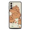 Cartoon Capybara Phone Case For Samsung Galaxy S26 Ultra S25 Plus S24 FE S23 S22 5G S21 S20 Cover Black Soft