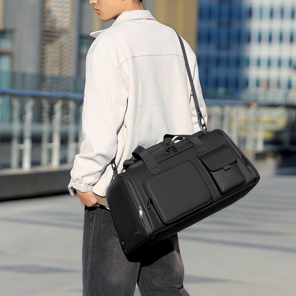 Gymbag, tørr og våt separat, duffelbag, stor kapasitet, svømmebag, reisebag for menn, oppbevaringsbag