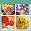 Huacan 5d Diy Diamond Flowers Embroidery Rhinestone Painting Cross Stitch Decor Gift