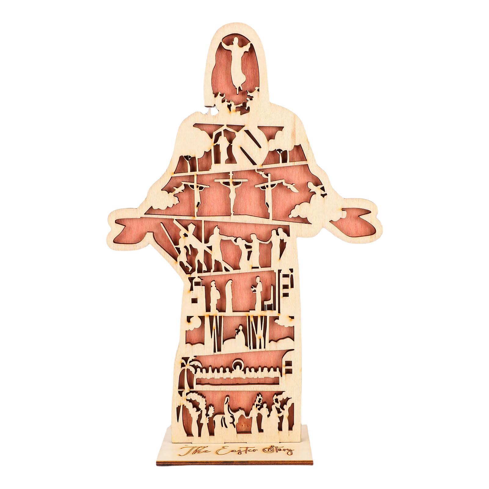 

Easter Nativity Scene Decoration Wooden Religious Easter Nativity Scene Tabletop Sign for Housewarming Parties