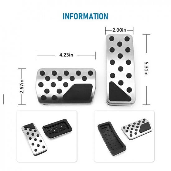 Vehicle Throttle Brake Pedals Aluminum + Rubber For Dodge Durango 2011-2018 2PCS