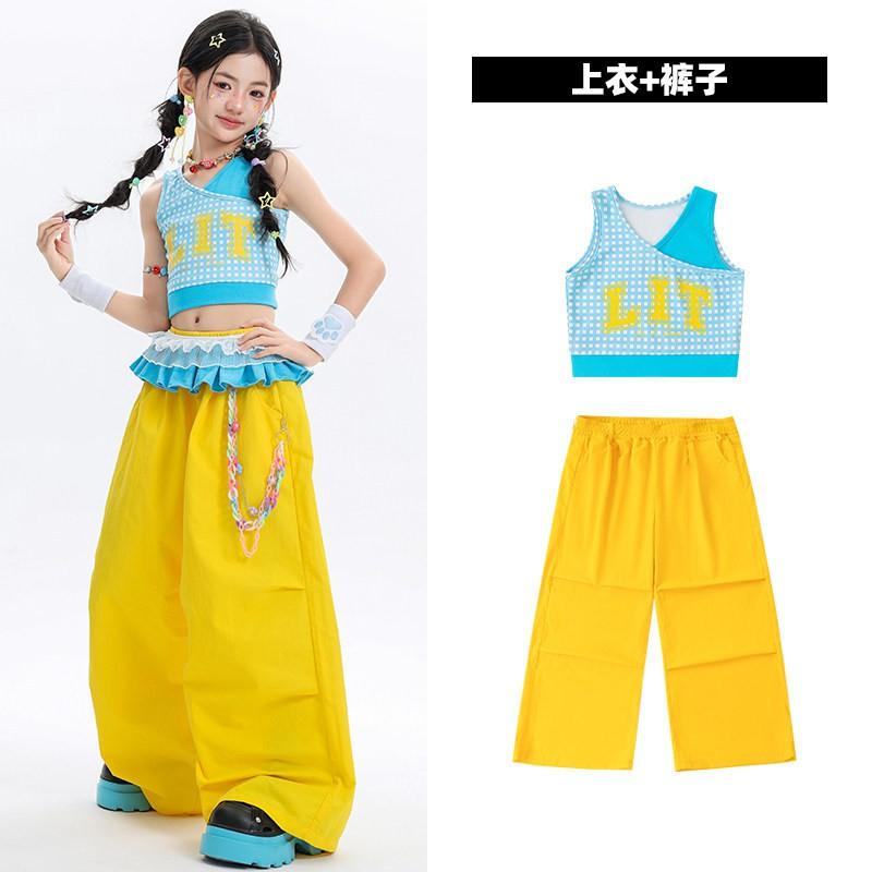 Mädchen Jazz Dance Outfit Kinder Hip Hop Bühnenauftritt Set Trendige Tanzkleidung