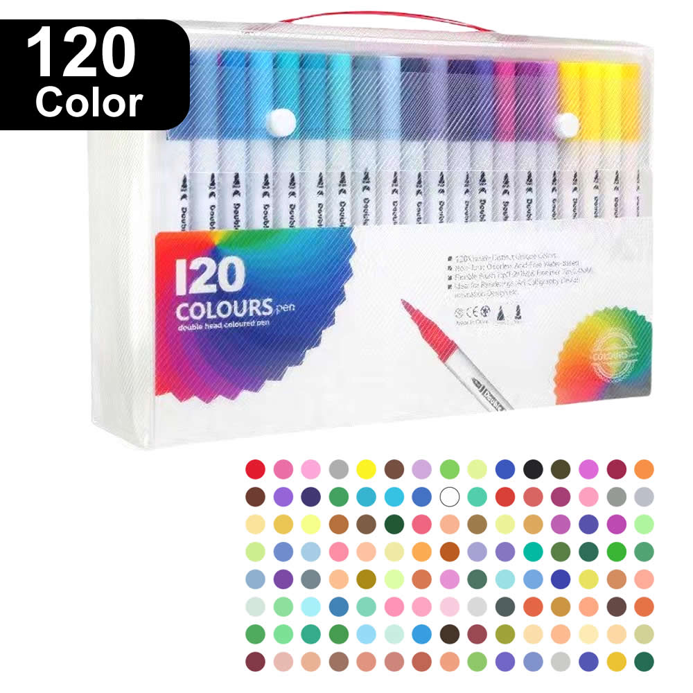 12/60/120 Colors Double Head Markers Tip Art Supplies Drawing Brush Pen Colors Set For Gift Pens Pencils Writing Office School