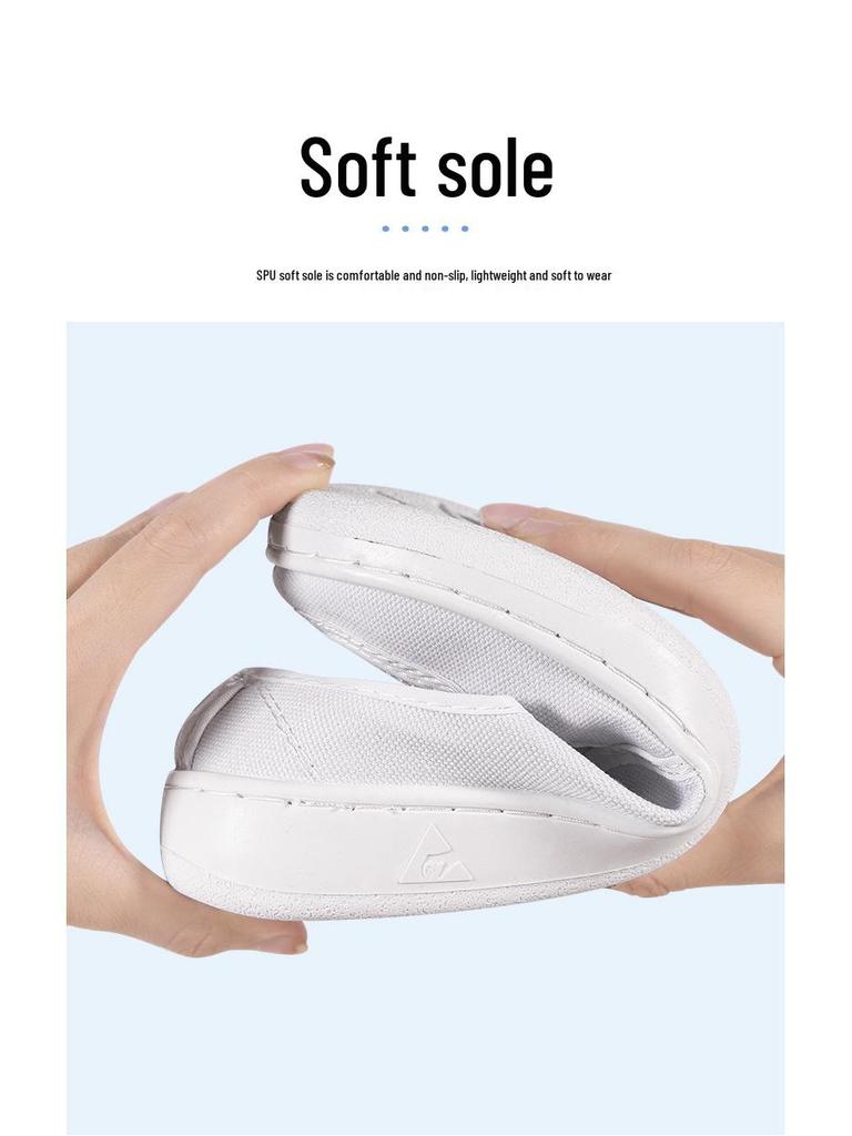 Dustproof Anti-static PU Mid-cut Soft Sole Work Shoes for Cleanroom