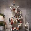 Christmas Decoration Props Ornaments Wooden Five-pointed Star Wall Star Pendant Festive Atmosphere Decoration