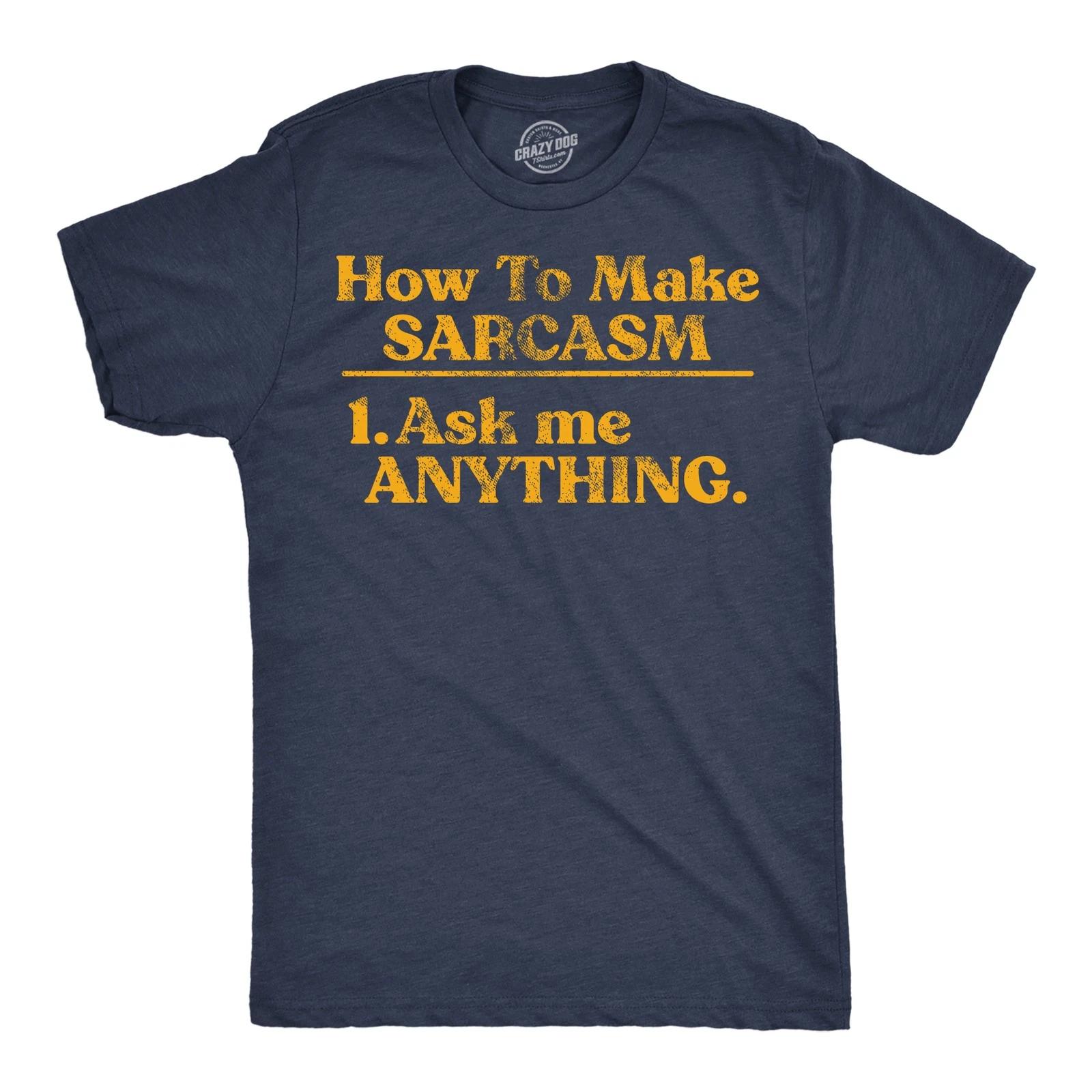 Mens Funny T Shirts How to Make Sarcasm Ask Me Anything Sarcastic Tee for Men XXXXL