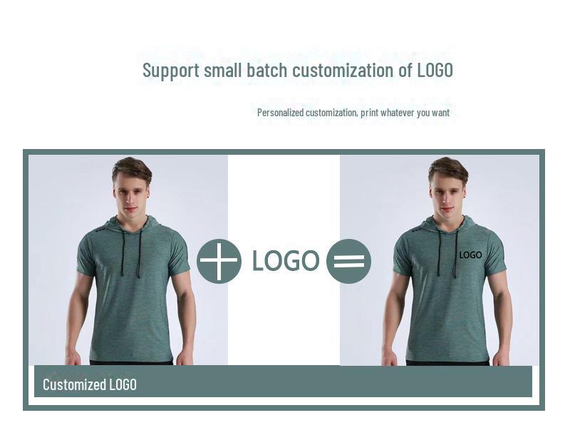 Hunter Star Camiseta fitness masculina de manga curta com capuz e secagem rápida