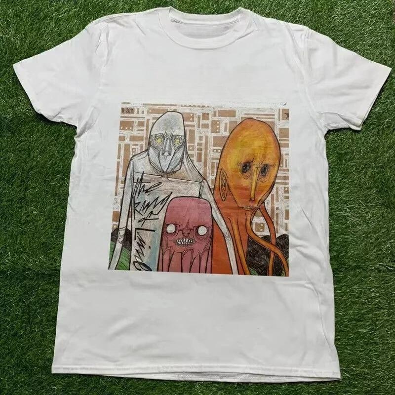 King of Limbs T-Shirt American High Street Vintage Printed T-Shirt Men's and Women's Crew Neck Cotton Gothic Top