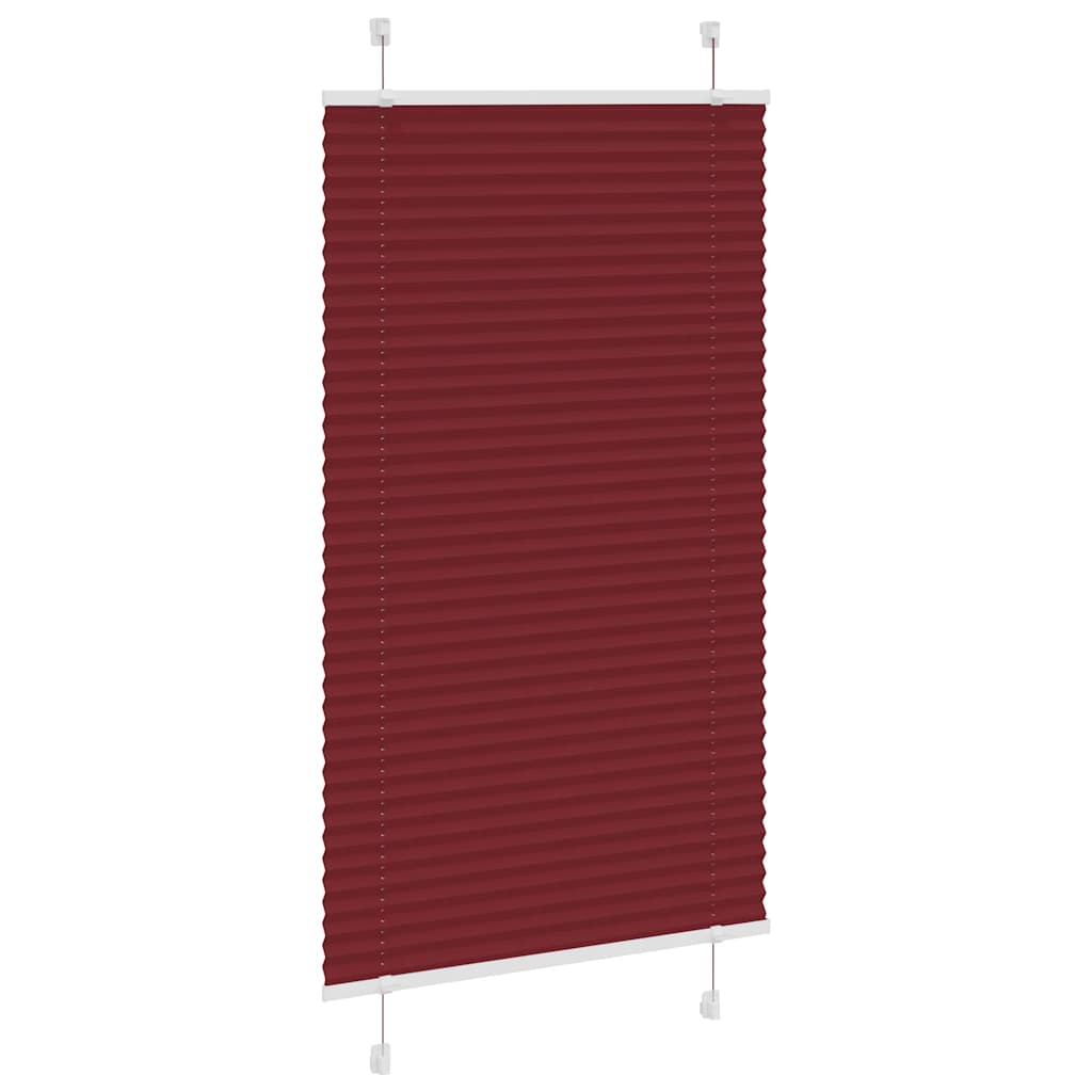 Pleated Blind Bordeaux Red 80x100 Cm Fabric Width 79.4 Cm Polyester