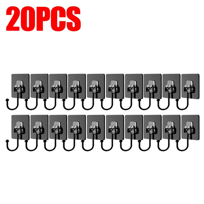 30/1 stk Selvklebende kroker Flerbruks dørvegghengekrok Kjøkken Bad Oppbevaring Sterke klistrekroker Håndkle Kåpeholdere