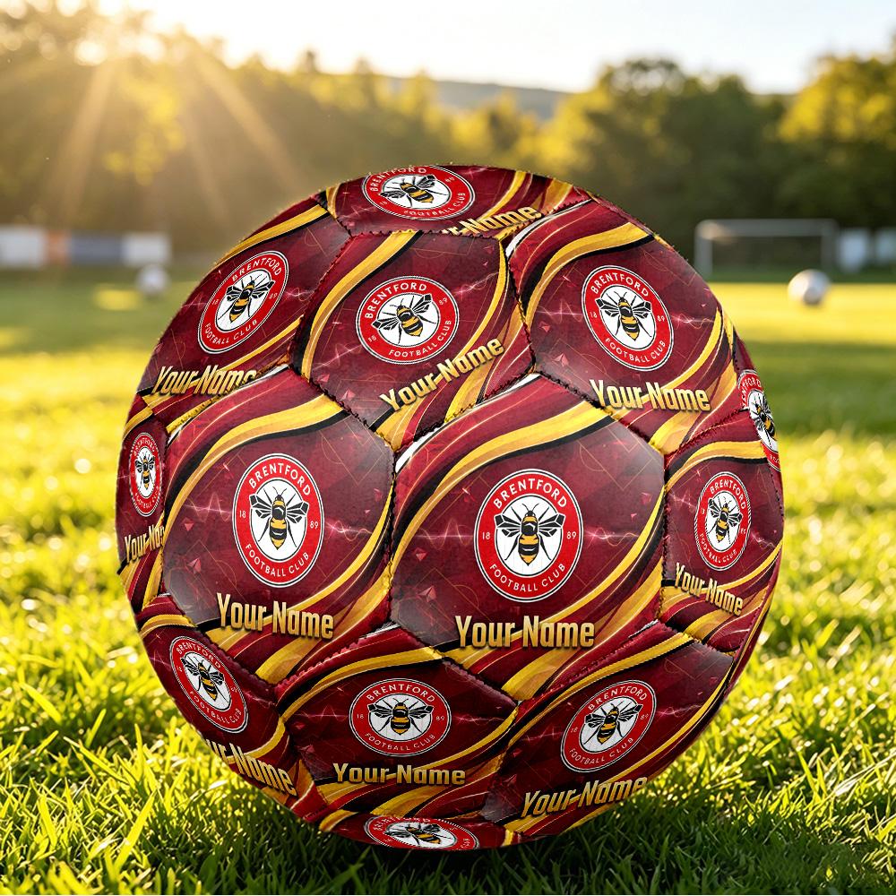 Personalized Size 5 Football Brentford Football Pattern Outdoor Game Sports Ball Gift