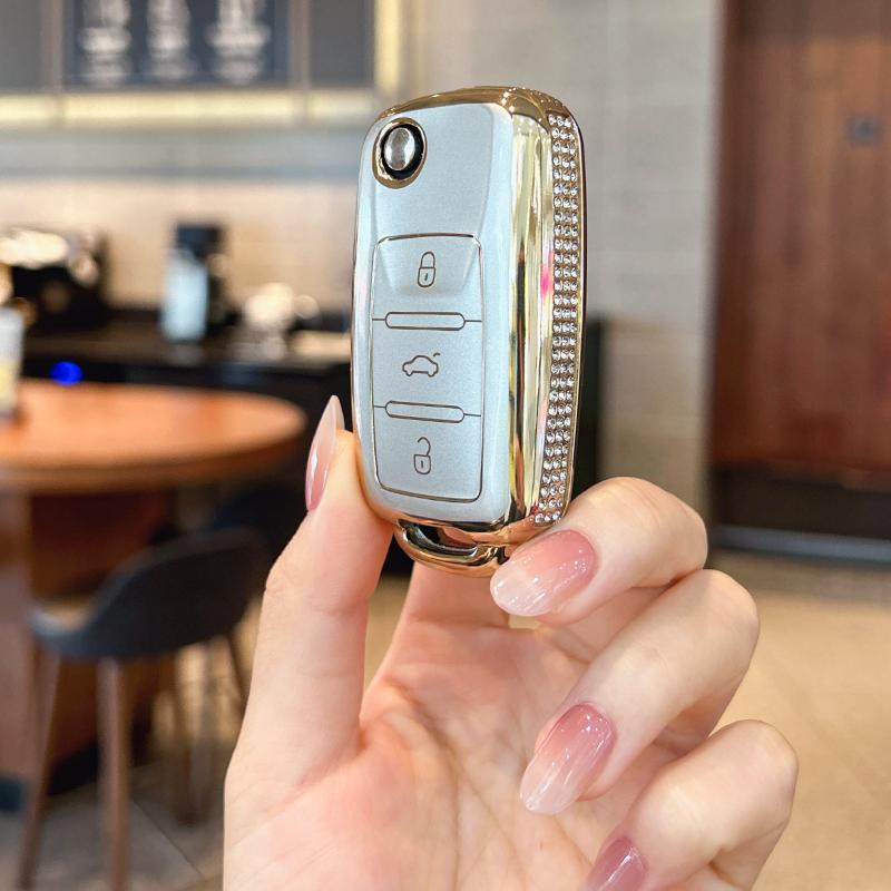 For Volkswagen Keycase Sagitar Lavida Lamando Bora Polo Teramont Cc Tiguan T-Roc Taylor Golf Keycover Key Shell Keychain Car Key