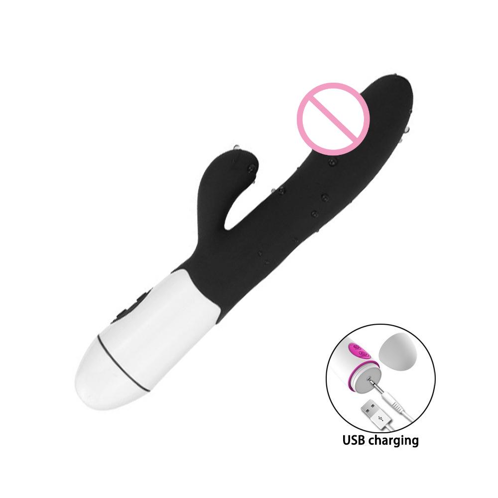 Silicone G Spot Dildo Rabbit Vibrator 30 Speed Rechargeable Women Dildo Female Vagina Clitoris Stimulation Massager Adult Sextoy
