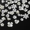 50pcs ABS Artificial Pearl Flower Shaped Beads Spacer Loose Beads for DIY Bracelet Necklace Phone Chain Jewelry Making Supplies