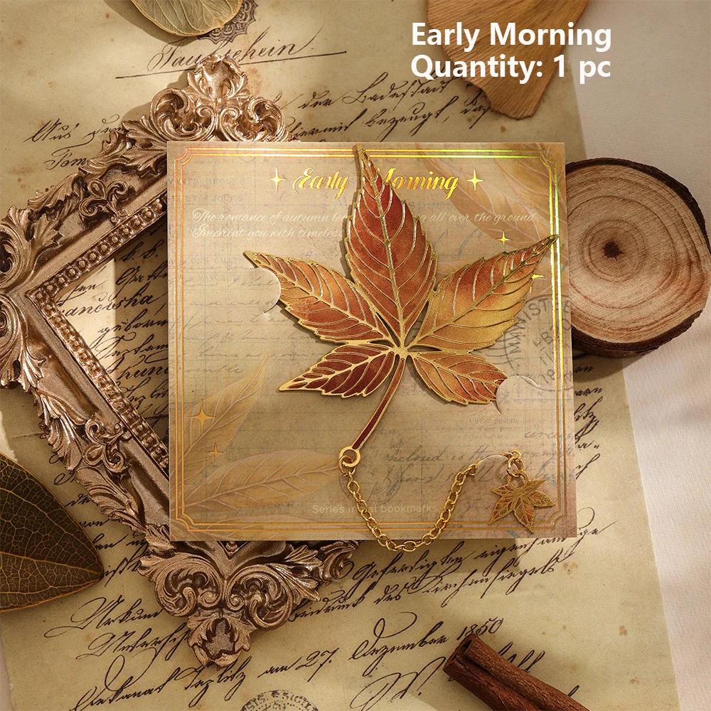 Metal Bookmark Vintage Leaves Bronzing With Metal Chain Pendant Bookmark Students Reading Tool For Book Club Lovers Friends