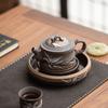 Vintage Gilded Iron Glaze Water Storage Pot Accessories Teapot Lid Bowl Dry Tea Brewing Holder Tea Table Serving Tray