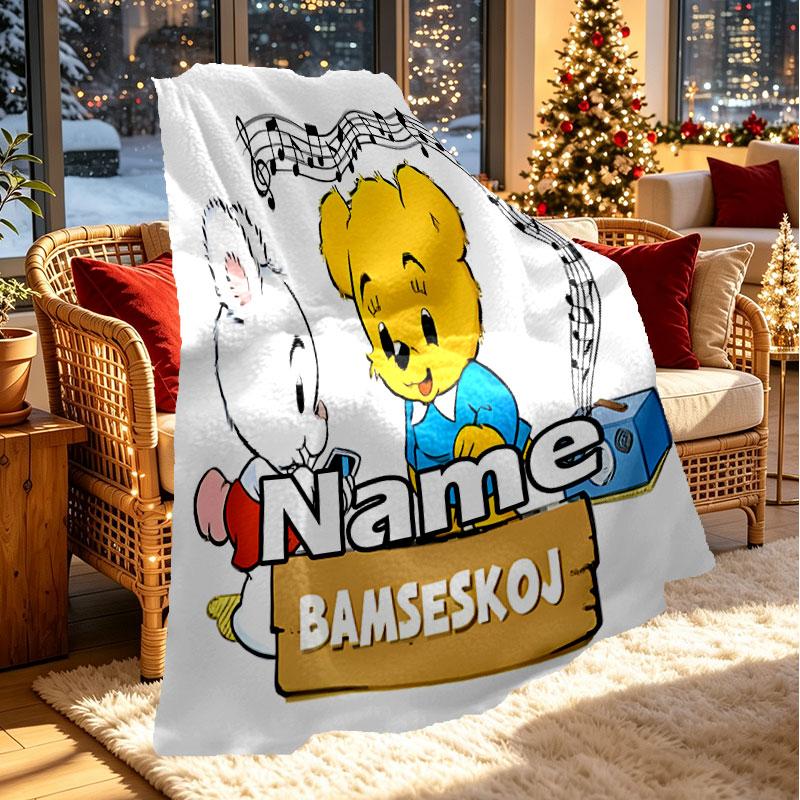 Custom Name Personalized Bamse Print Blanket, Home Decor, Bedroom, Sofa, Camping, Couch, Gifts for Birthday Christmas