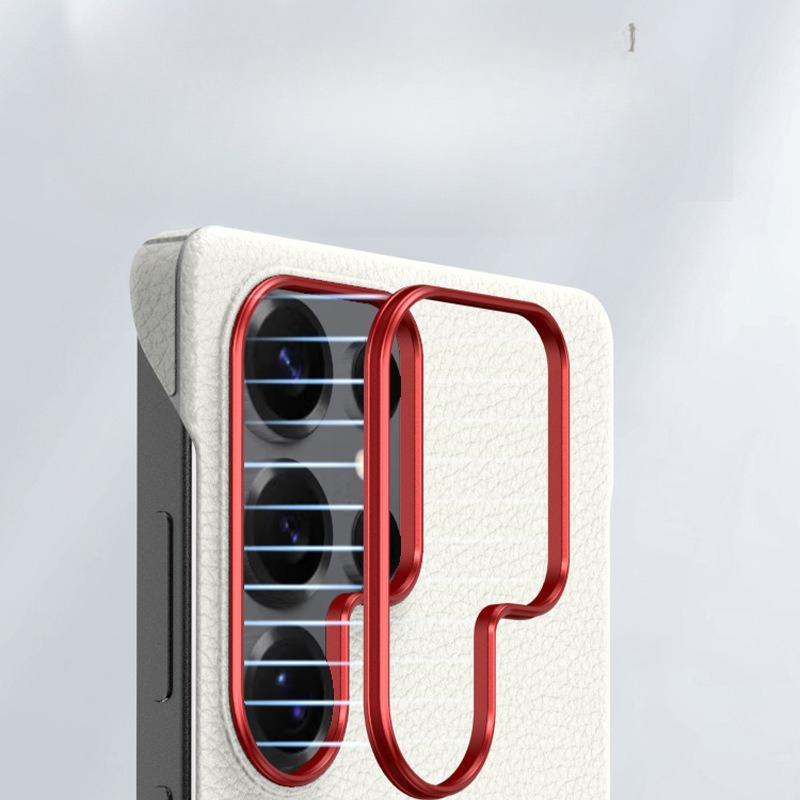 Suitable for Samsung S25ultra Mobile Phone Case Fashion New S25u Frameless Thin Anti Fall PC Leather Protective Case