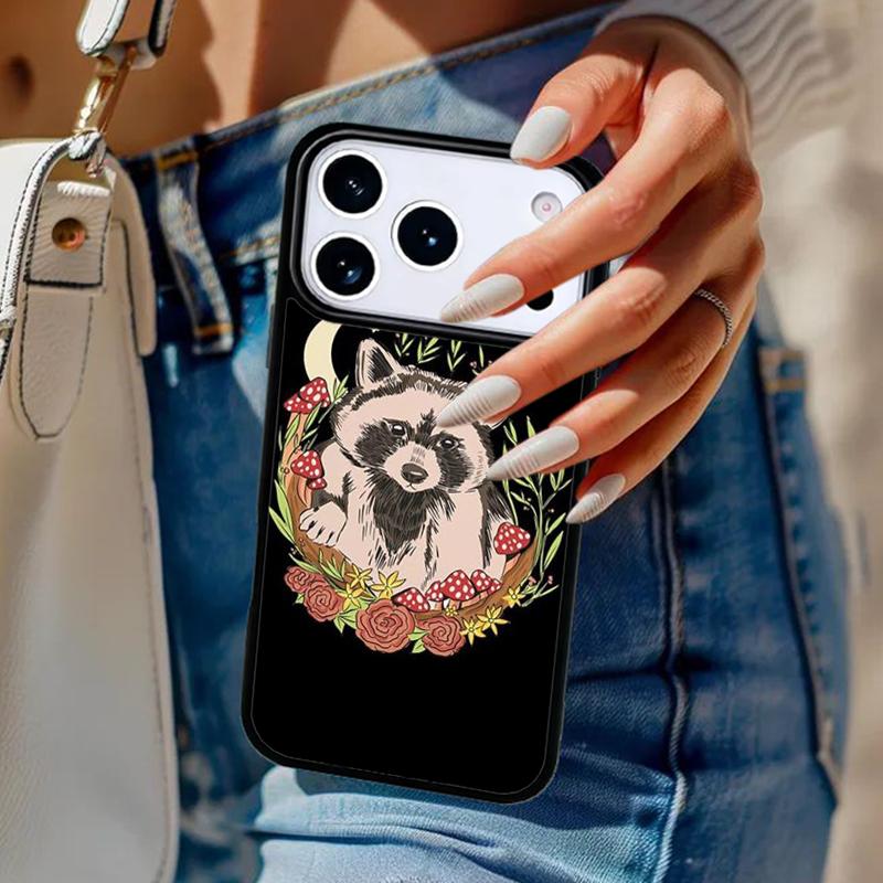 Cartoon Raccoon Kawaii Phone Case For iPhone 17 Air 14 15 13 12 Max Cover For Apple 14 15 16 16e 11 Pro Max Plus Coque