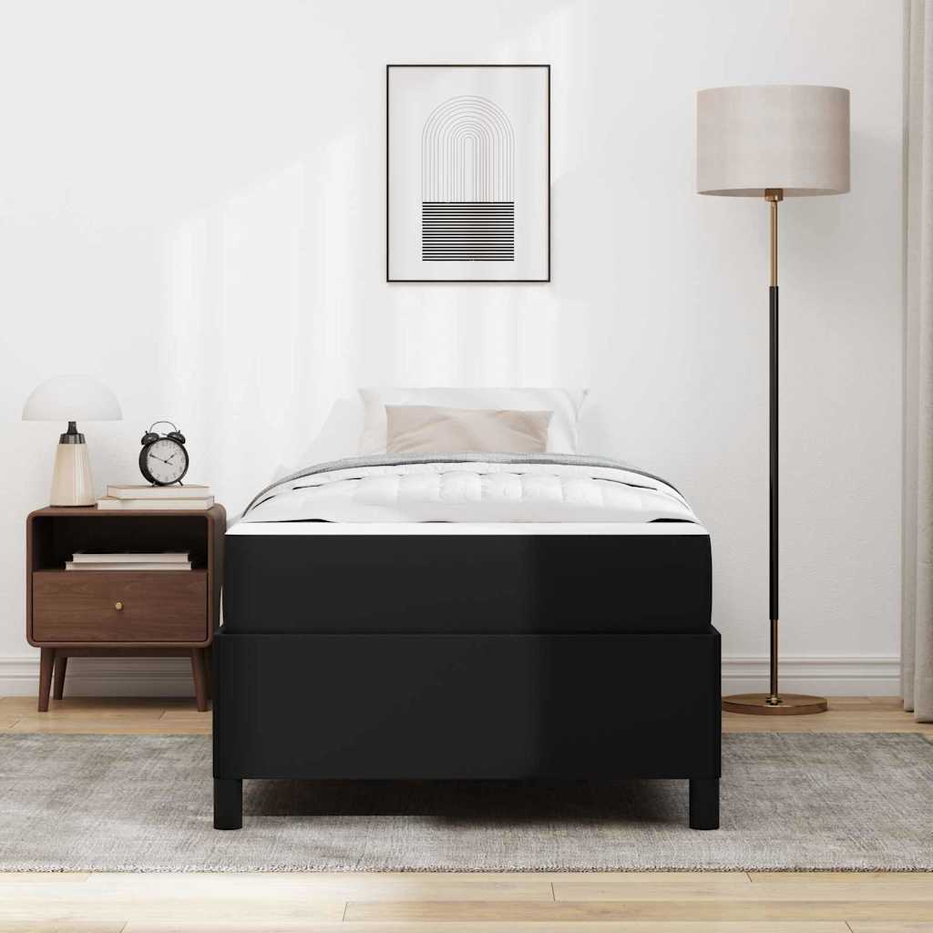Bed Frame with Mattress Black 80 x 200 cm Fabric