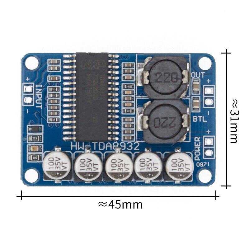 1pcs Low Power TDA8932 35W Digital Amplifier Board Module Mono Power