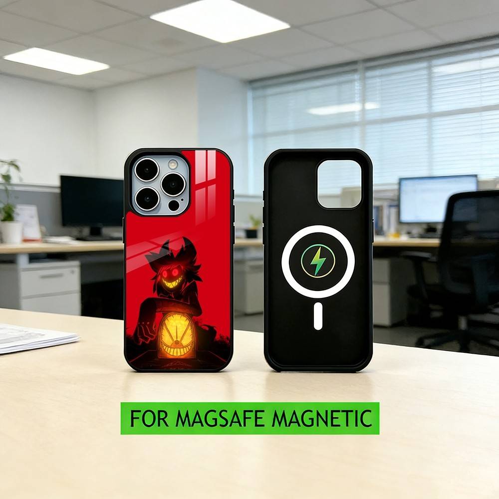 H-Hotel Alasto Hazbin -PC Phone Case For iPhone17,16,15,14,13,12,11 Plus,Pro Magnetic For Magsafe Wireless Charging