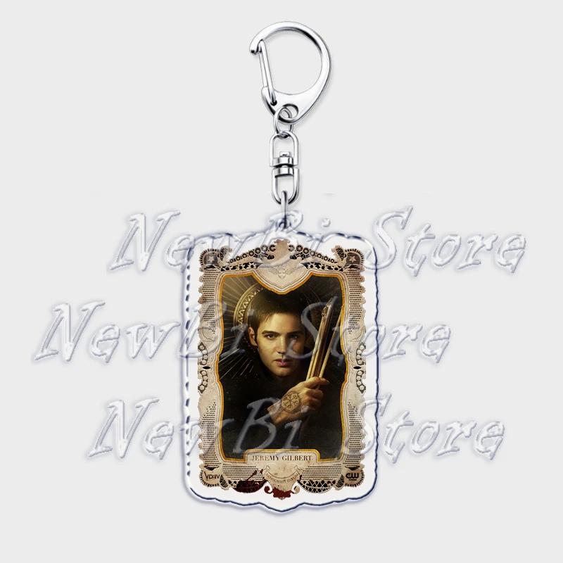 TVD The Vampire Diaries Keychain for Accessories Bag Damon Stefan Salvatore Elena Gilbert Key Chain Keyring Jewelry Fans Gifts