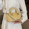 Klasyczna Czarna Torebka na Imprezę Jesień/Zima Nowa Damska Teksturowana PU Torby na Jedno Ramię Elegancka do Pracy Łańcuszek Torba Crossbody Trend