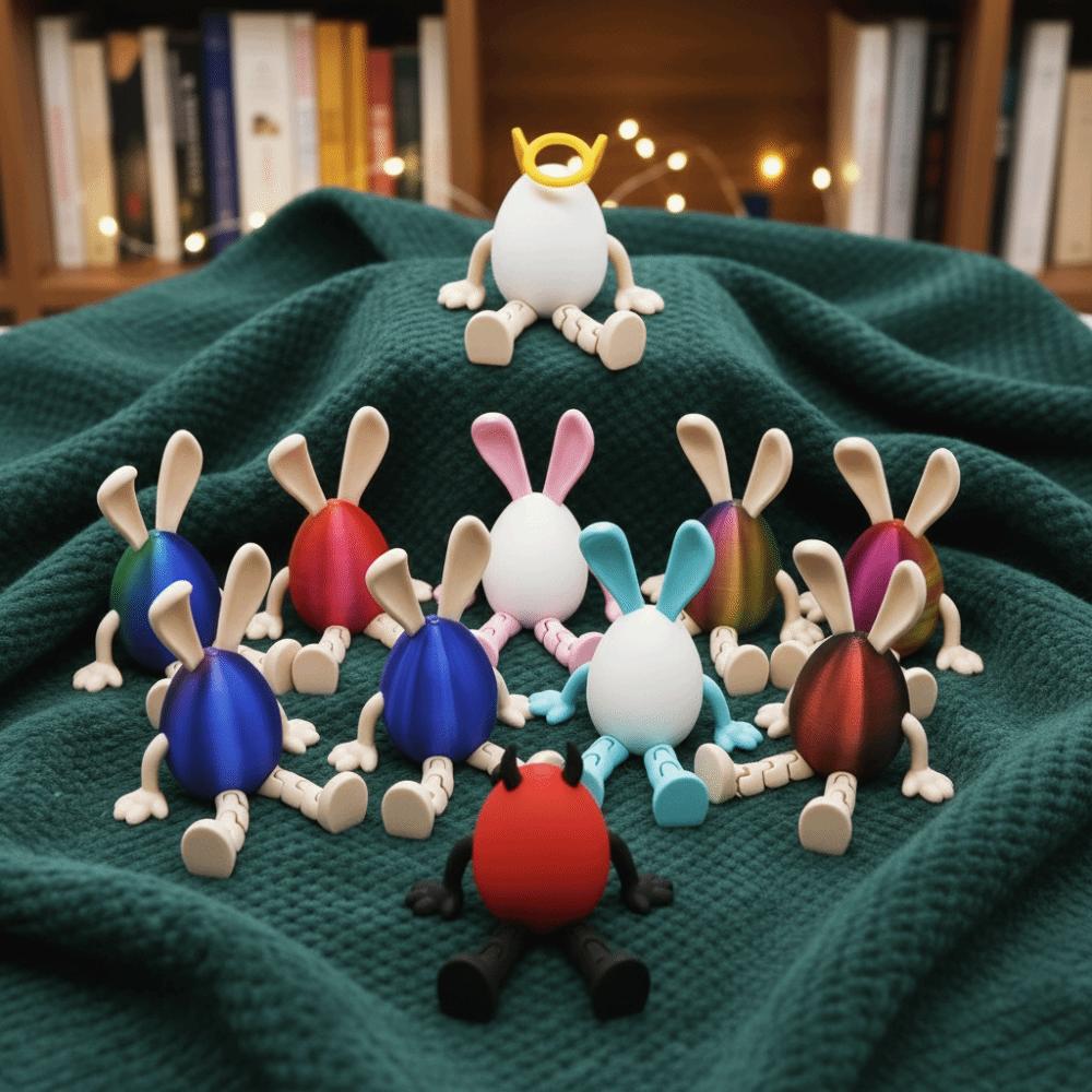 Cartoon Easter Rabbit Ornament Movable Easter Egg Creative Bunny Toy Surprise Toys