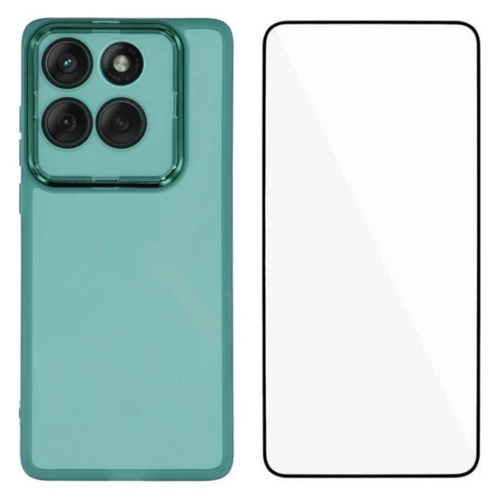 For Motorola Edge 60 5G TPU Case WANLONFENG DKSM Series Electroplated Frame Back Cover with Tempered Glass