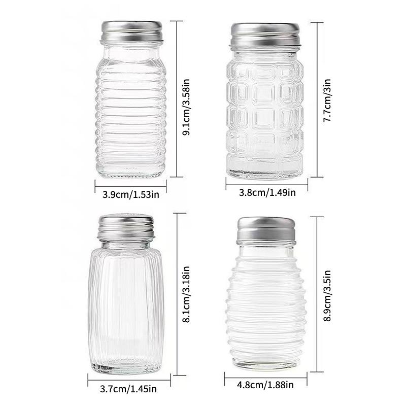 2Pcs Kitchen Glass Spice Bottle Barbecue Seasoning Bottle With Lid Salt And Pepper Shaker Pepper Shaker Mini Seasoning Jar Set
