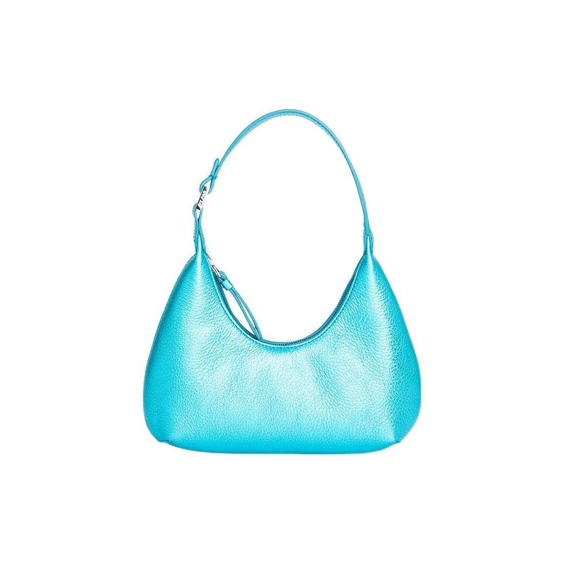 

By Far Baby Amber Metallic Effect Hardware Zipper Closure Leather Underarm Bag Women Handbags Blue 22FWBASAQAMEGSMA Basic Set (Bag+Dust Bag)