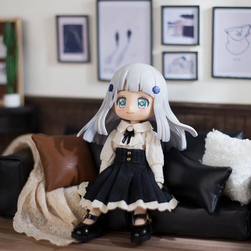 Obitsu 11 OB11 Size Outfit for Obitsu Dolls Lolita Style Classical Blouse and 6 Colors (11cm Body) Set, Skirt, (Black)