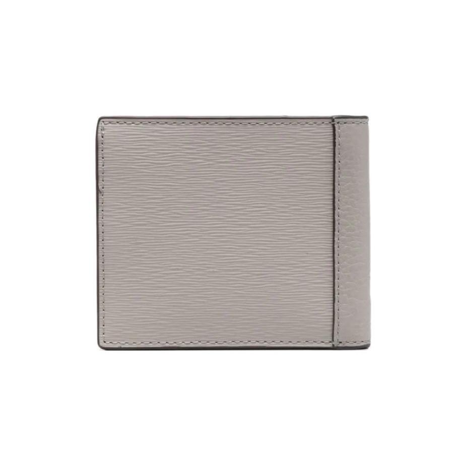 Michael Kors MK Logo Textured Leather Card Holder Wallet Men wallet Gray 39S2MHDF1T082