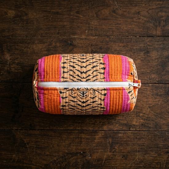 Cosmetic Bag usalover925 Multicolor Quilted Cotton Floral Print Cosmetic Bag 14
