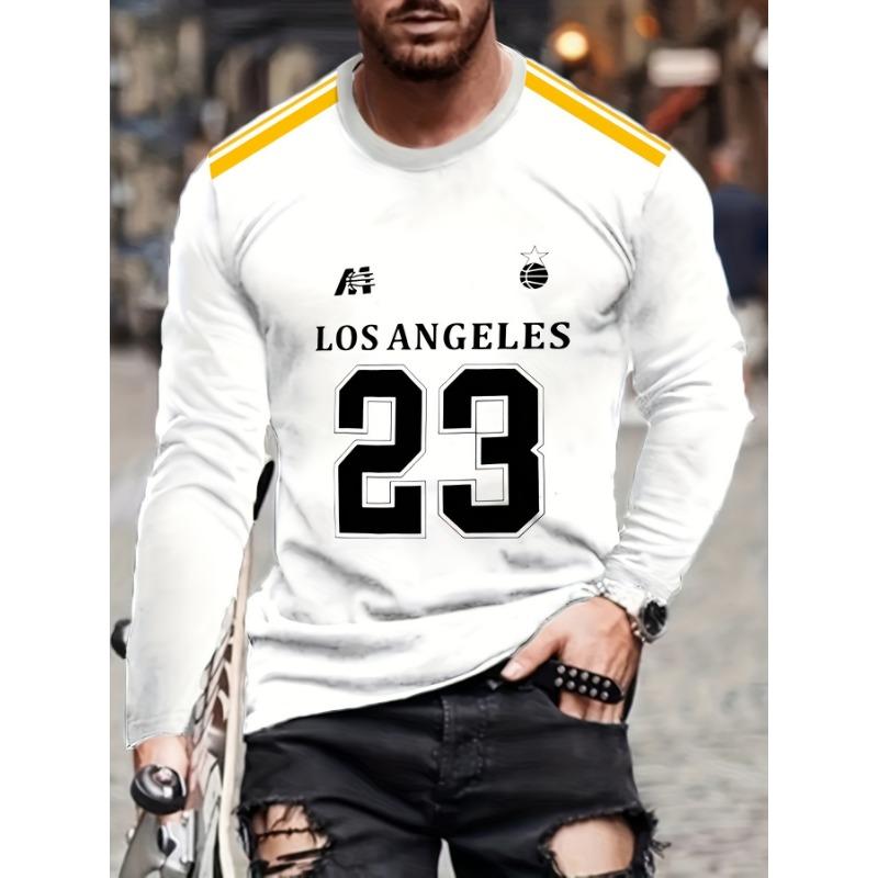 Summer new men's fashionable casual sportswear printed long sleeved T-shirt