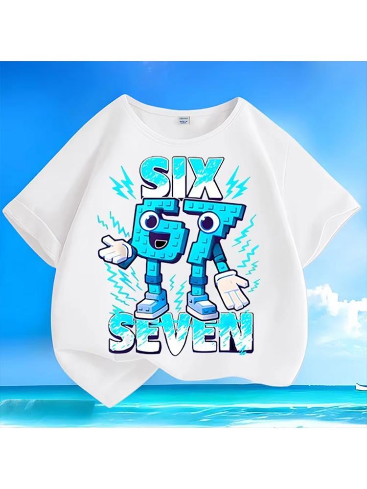 Kids SIX SEVEN 67 Pixel Game Graphic TShirt Soft Cotton Casual Wear for Boys Girlsdf0138
