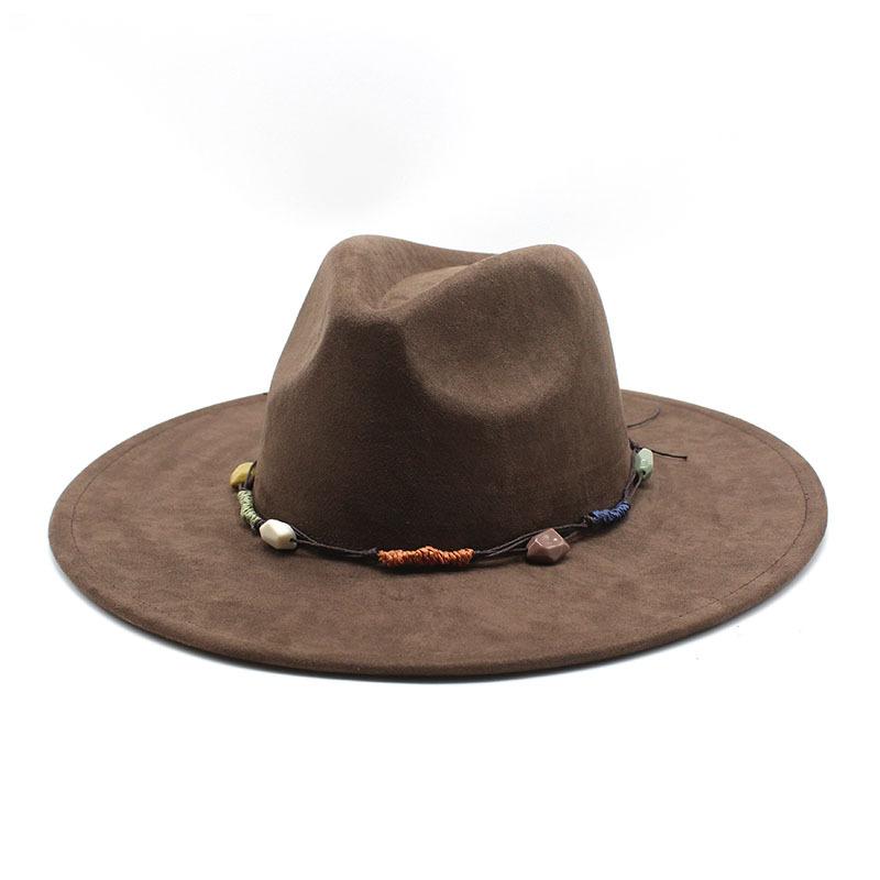 Wind Wide Brim Big Edge Suede Top Hat Jazz Street Shot Hipster Hat Japanese And Korean Versatile Atmospheric Women'S Hat