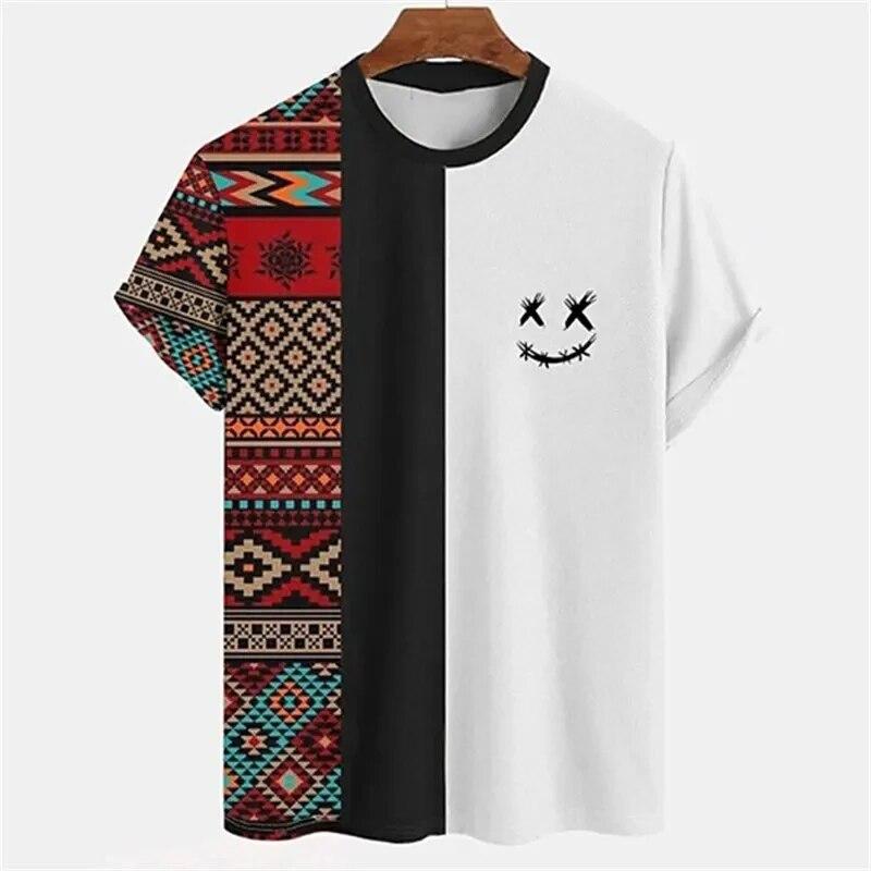 Men's T-shirt Harajuku Print Clothing Fashion O-Neck Tee Oversized T-shirt Summer Short Sleeve Streetwear Casual T Shirt For Men