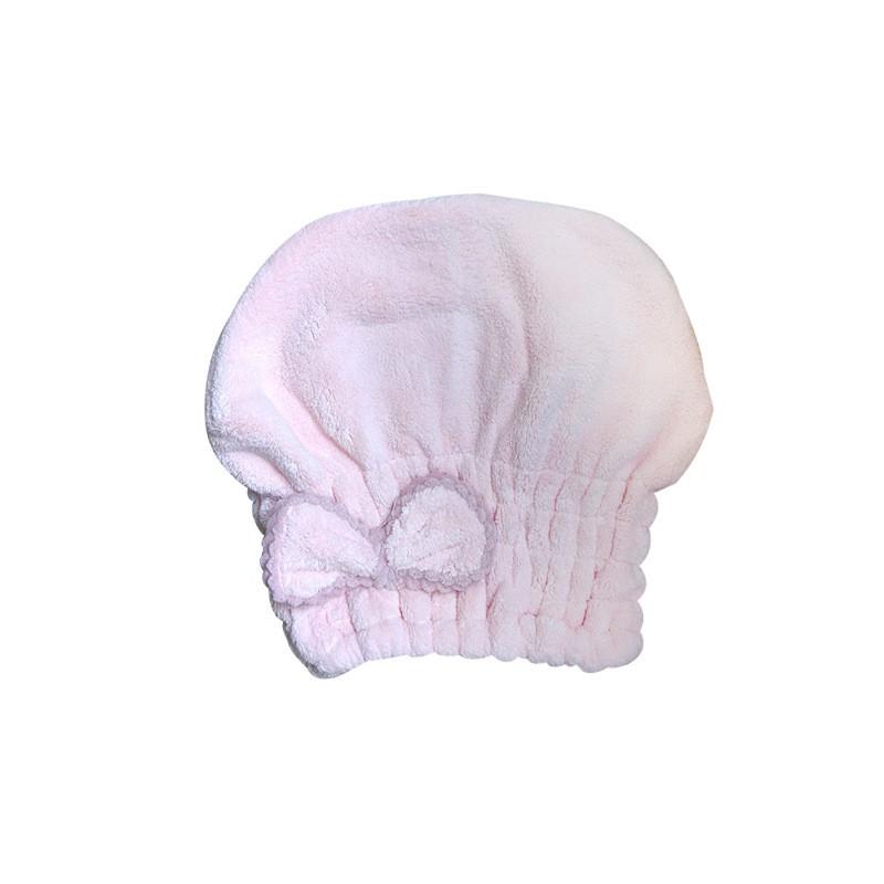 Thick Coral Fleece Hair Drying Cap With Bow Knot Women - Quick Dry Absorbent Towel Hat In Princess Style