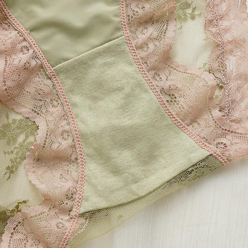 Lenjerie de corp pentru femei, confortabilă, respirabilă, chiloți pentru damă, lenjerie intimă cu dantelă franțuzească, întrepicior din bumbac pur, chiloți tanga sexy din satin