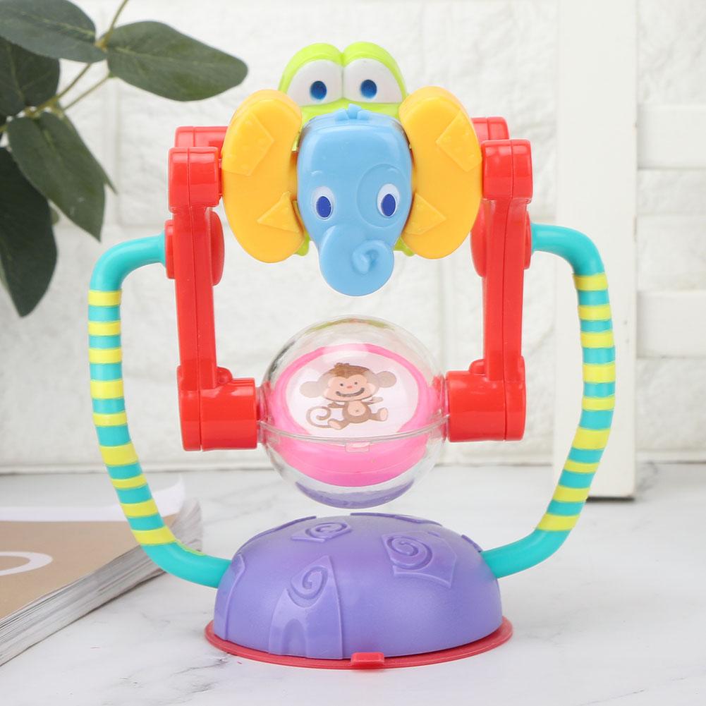 Handheld Colorful Baby Rattle Rotating Baby Chair Stroller Toy with Sunction CupBaby Toy