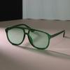 Trendy Big Frame Sun Glasses Women Men Square Sunglasses Female Beautiful Green Colors Mirror Designer Brand Fashion