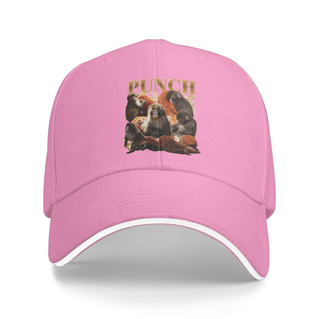 Team Punch Baby Monkey Punch Baseball Cap  Vintage Couple Women Trucker Hat Breathable Print Hunting Camping Baseball Caps Gift
