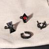 Neues 7-teiliges/Set Anime Genshin Impact Hu Tao Cosplay Ringe Verstellbarer Metall Neun Säulen der geheimen Reue Ring Requisiten Schmuck