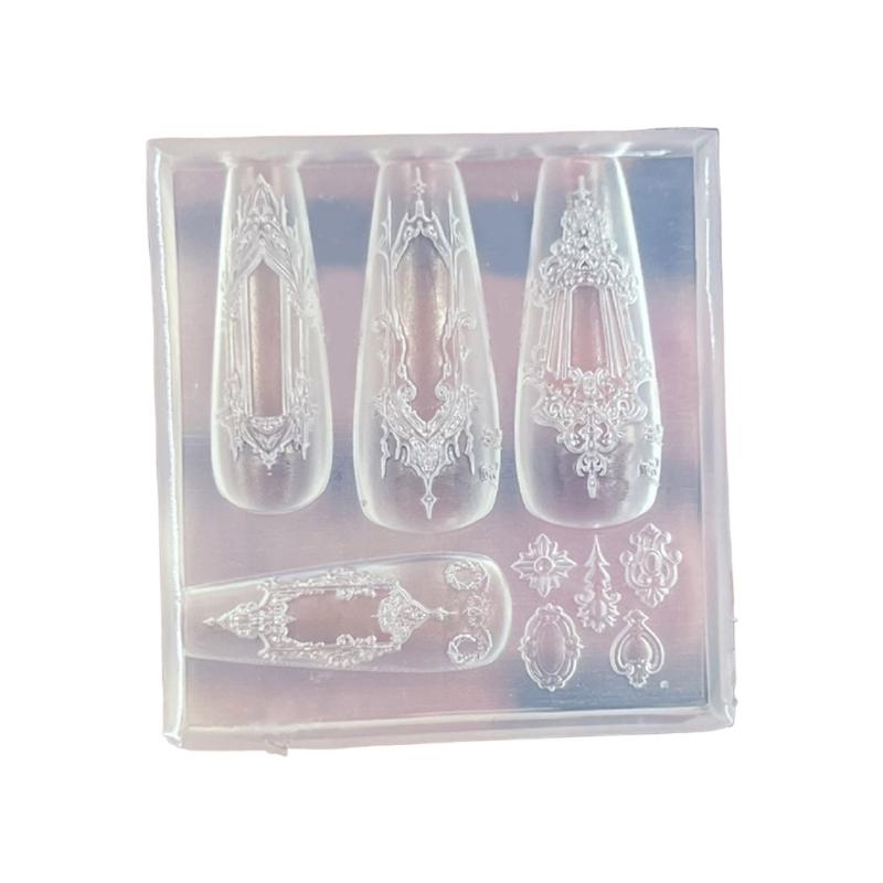 Flexible Silicone Nail Art Mold Creative Charm Design Reusable Manicure Accessories Easy Clean Home Salon Use