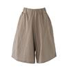 Cotton and Linen Five Quarter Pants Women's Summer Casual Shorts Plus Size Hot Pants Elastic Waist 5 Minutes Wide Leg Pants