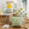 Summer Chrysanthemum Pillowcase Green Plant Flower Polyester Printed Sofa Cushion